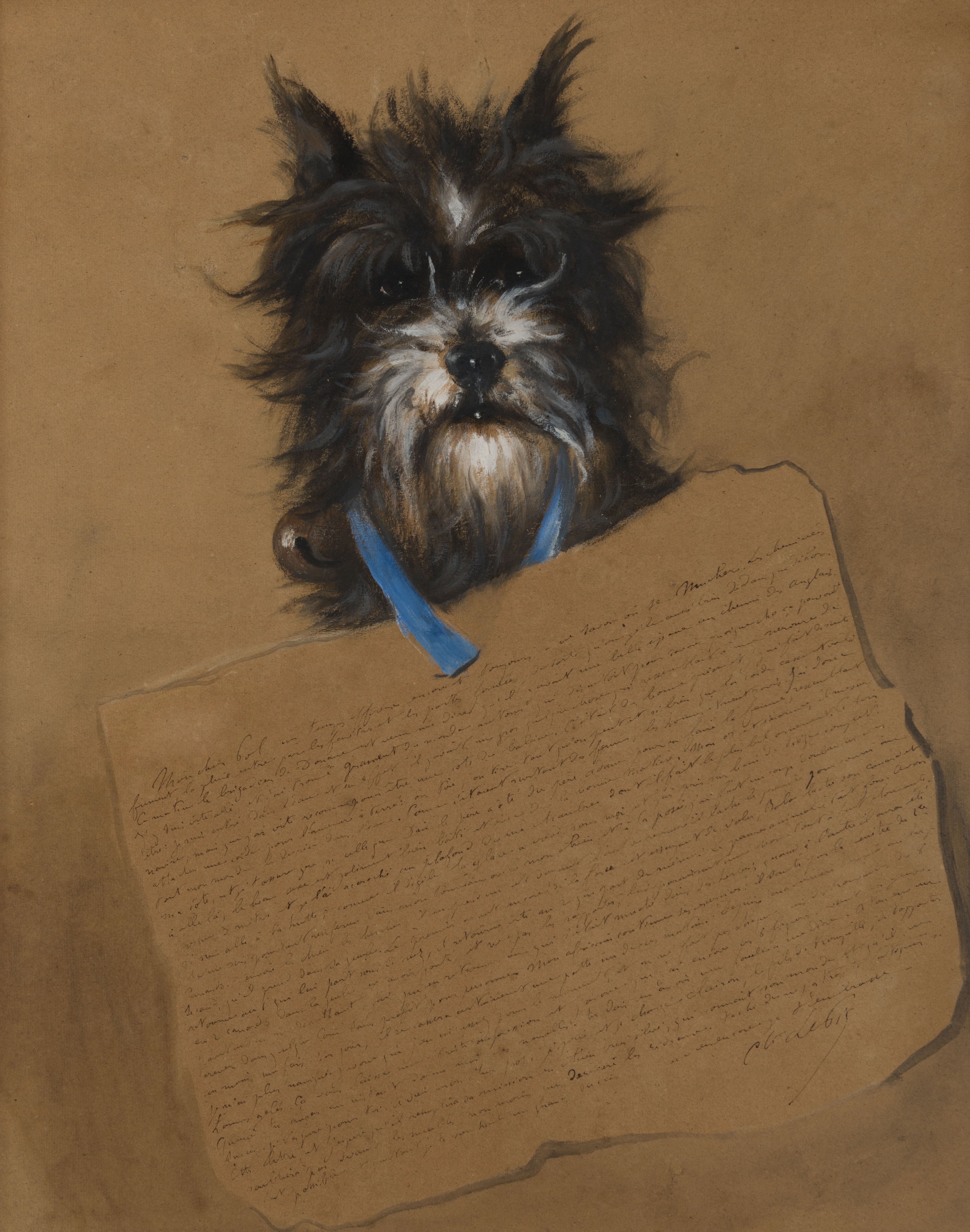 A Dog (Clairon) with a Letter